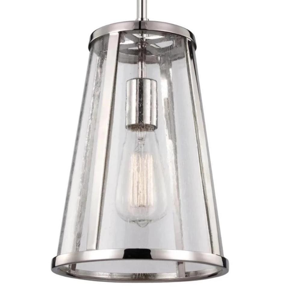 Harrow Pendant, 1-Light Mini Pendant, Polished Nickel