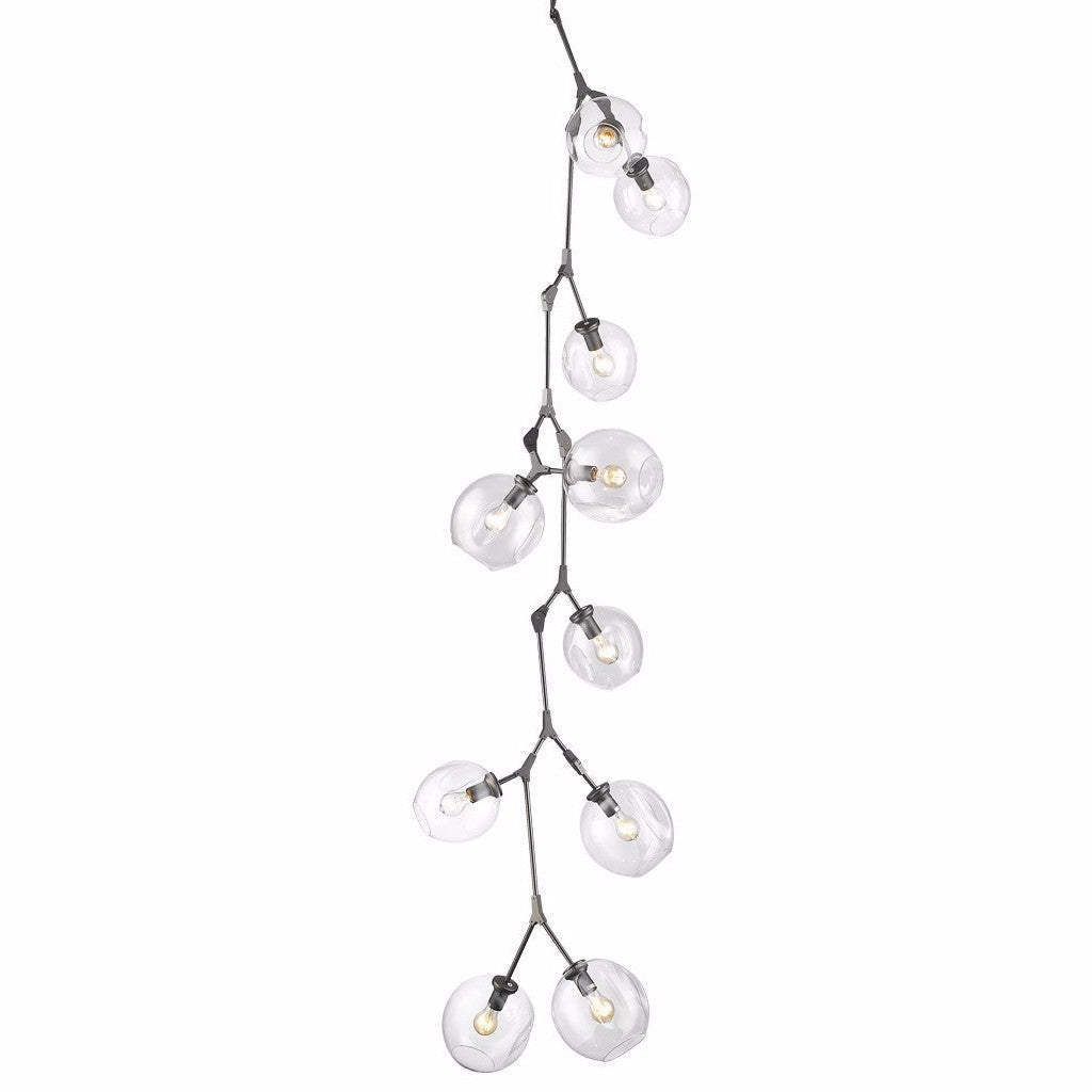 Mid-Century Modern Fairfax Dark Bronze 10 light Cascade Cluster Pendant by Avenue Lighting HF8080DB