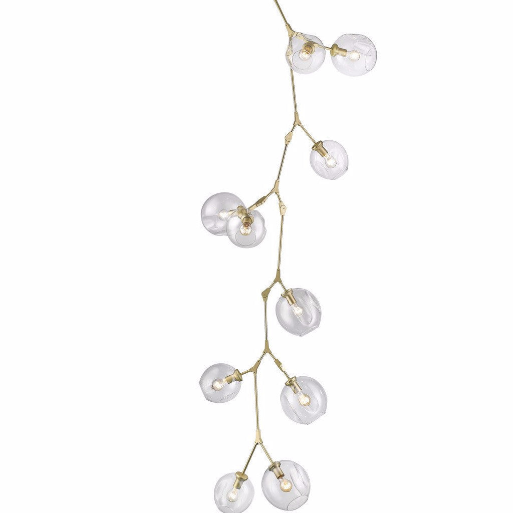 Fairfax 10 light Cascade Cluster Pendant by Avenue Lighting in Brushed Brass HF8080BB