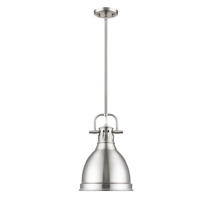 Duncan Small Pendant with Rod, Pewter, Pewter Shade