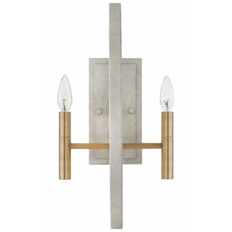 Euclid Sconce in Light Cement Gray with Brass Accents by Hinkley 3460CG