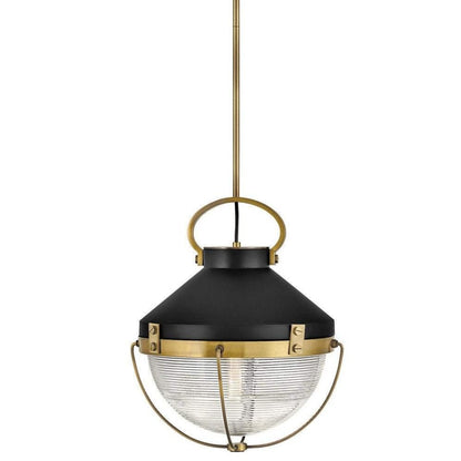 Haf Nautical Pendant, Pendant, Heritage Brass with Black accents