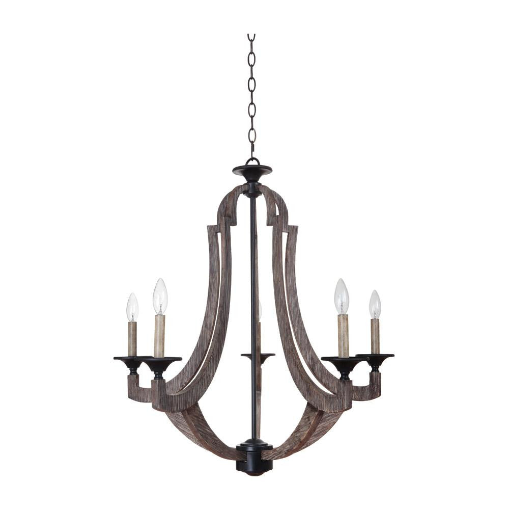 Winton 5 Light Chandelier in Weathered Pine by Craftmade 35125-WP