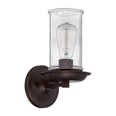 Thornton 1 Light Wall Sconce by Jeremiah Lighting in Aged Bronze 36161-ABZ
