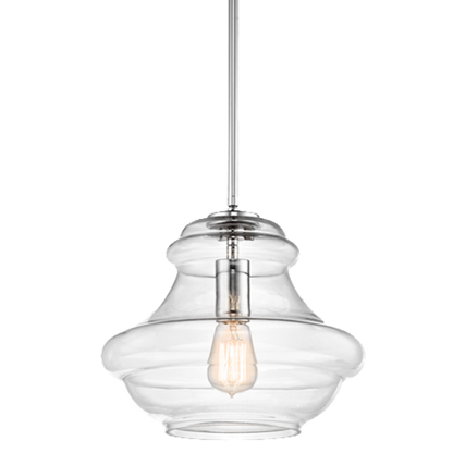 1 Light Everly Pendant in Chrome with clear glass by Kichler 42044OZ