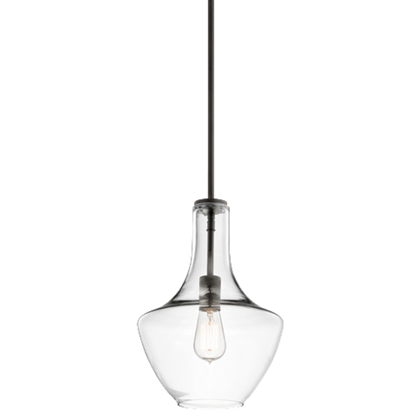 1 Light Everly Pendant in Olde Bronze with Clear Glass by Kichler 42141OZCLR