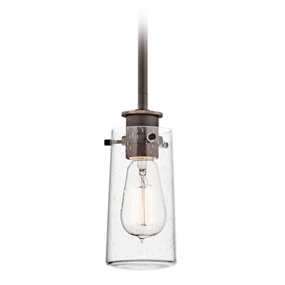 Braelyn Pendant with Clear Seeded Glass and Auburn Stained Finish by Kichler 43060OZ