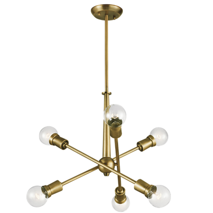 Armstrong 6 Light Chandelier in Natural Brass by Kichler Lighting 43095NBR