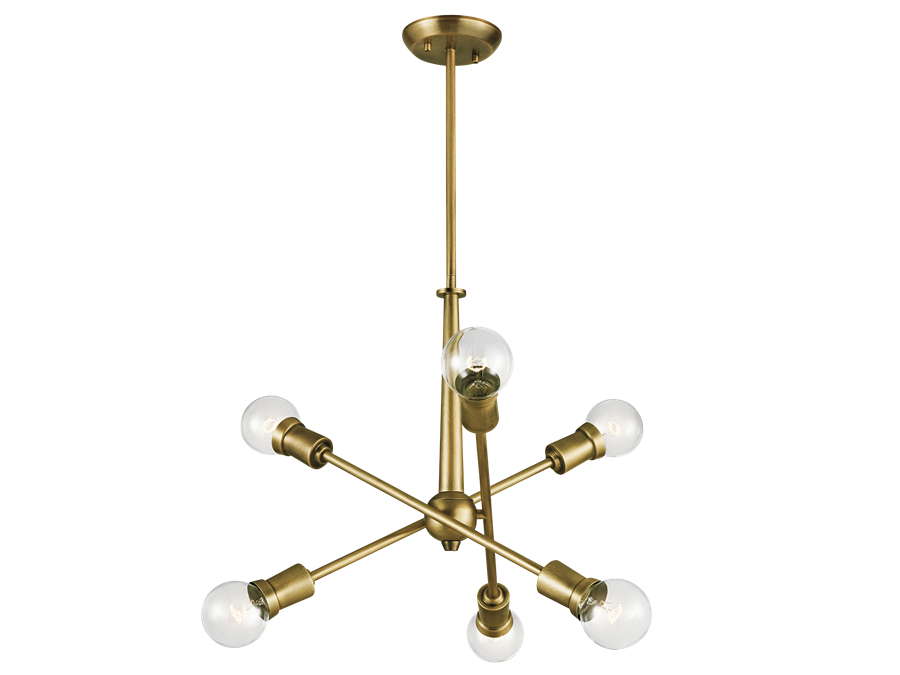 Armstrong 6 Light Chandelier in Natural Brass by Kichler Lighting 43095NBR