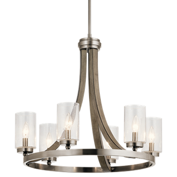 6 Light Grand Bank Chandelier in Distressed Antique Gray by Kichler 43193DAG