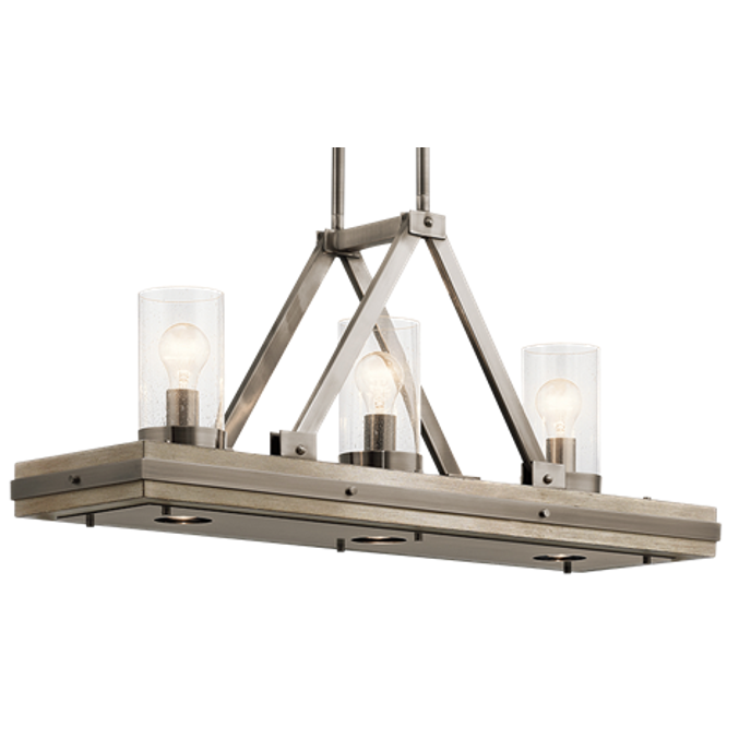 Colerne Wall Sconce in Classic Pewter and Distressed Antique Gray Wood by Kichler 43433AUB