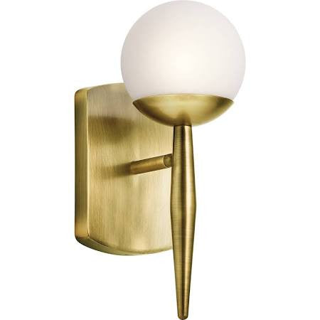 Jasper Sconce in Natural Brass by Kichler Lighting ( 45580NBR) | Lighting Connection