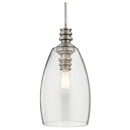 Lakum Pendant by Kichler in Classic Pewter with Clear Seedy Glass 43090CLP