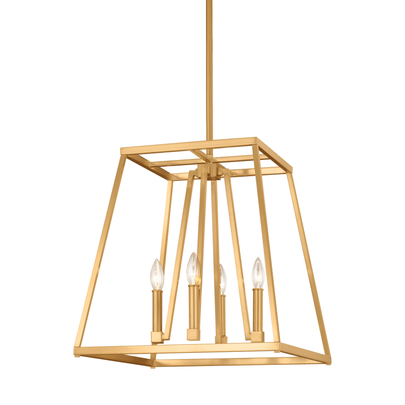 Small 4 Light Conant Chandelier in Gilded Satin Brass by Feiss F3150/4GSB