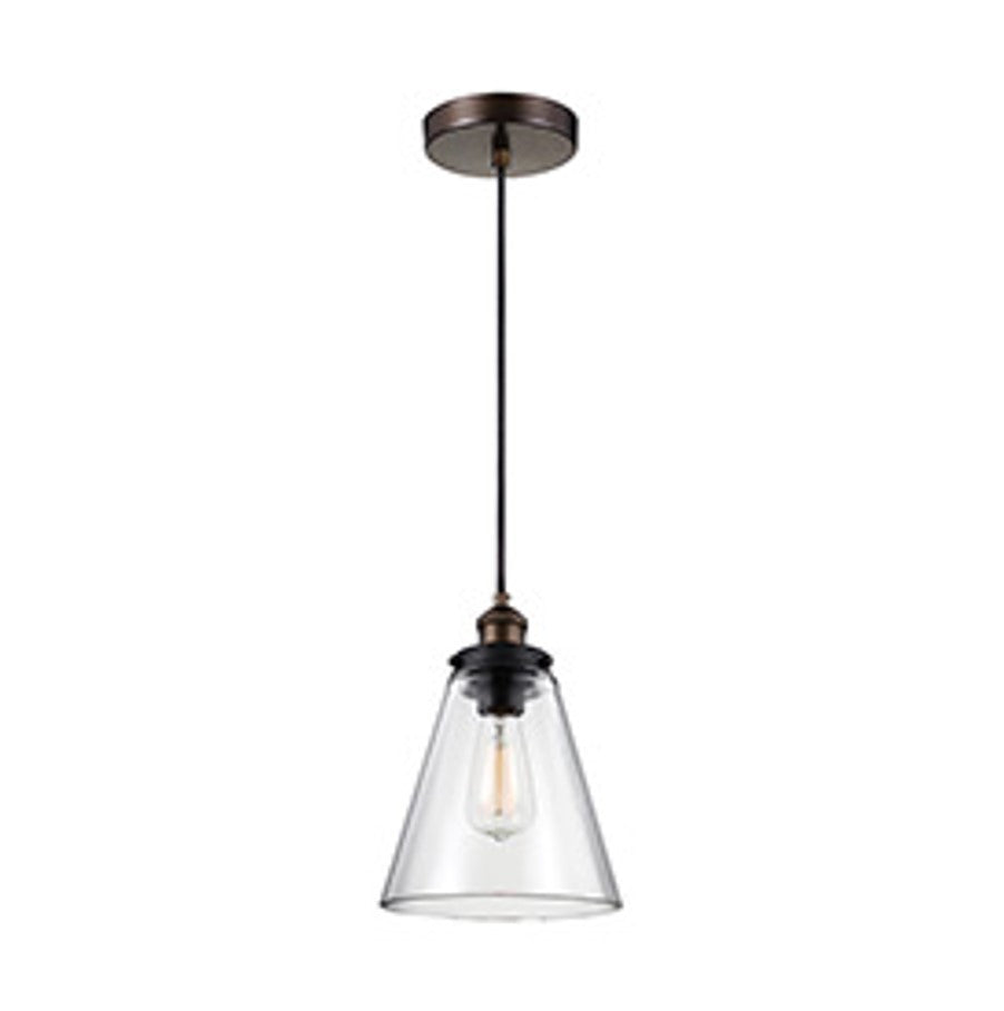 Baskin Pendant in Painted Aged Brass with a Dark Weathered Zinc Finish by Murray Feiss,  P1347PAGB/DWZ