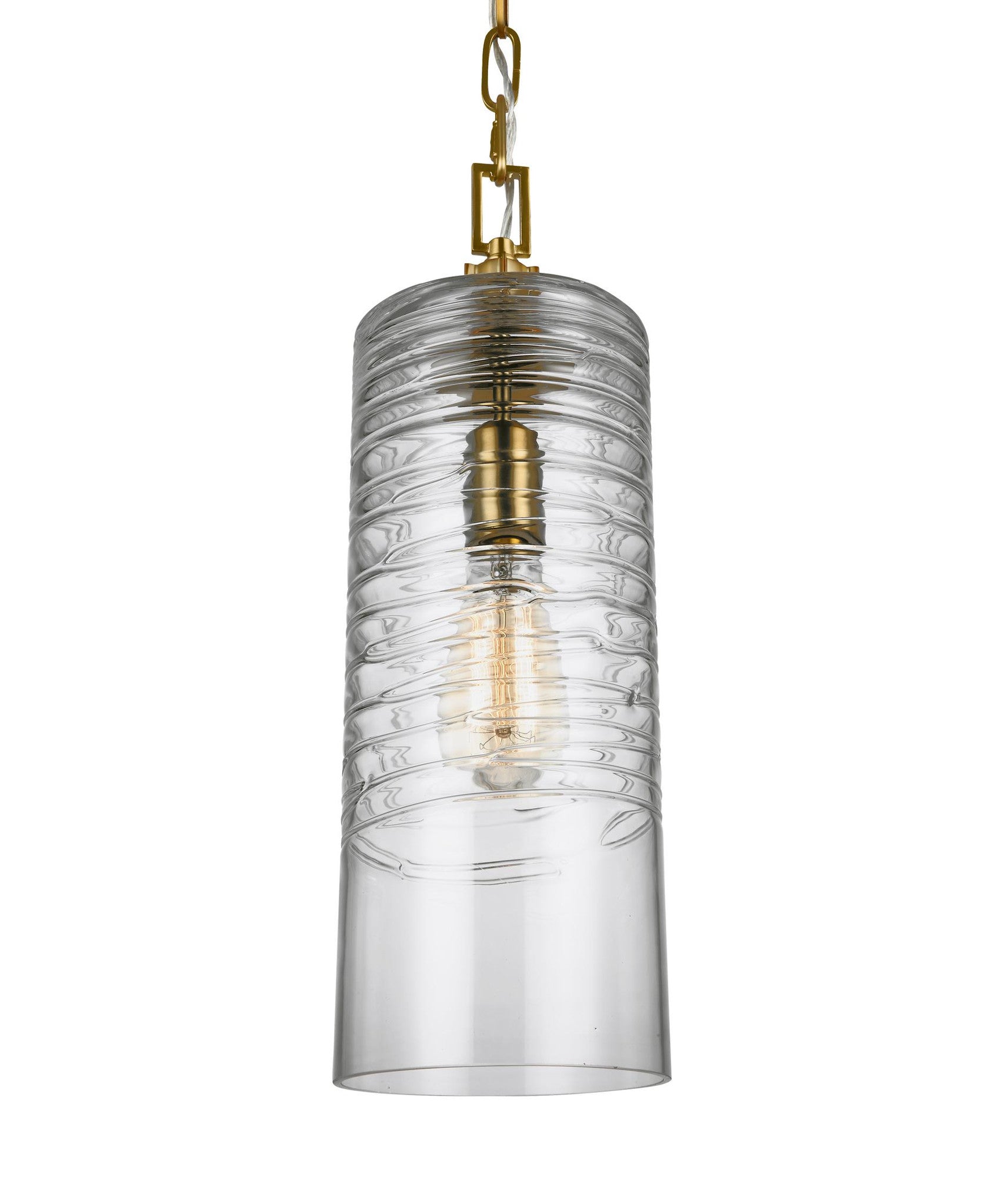 Feiss Elmore Cylinder Pendant in Burnished Brass P1446BBS