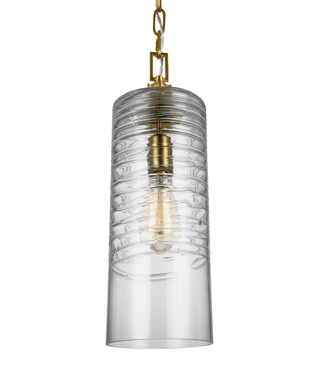 Feiss Elmore Cylinder Pendant in Burnished Brass P1446BBS