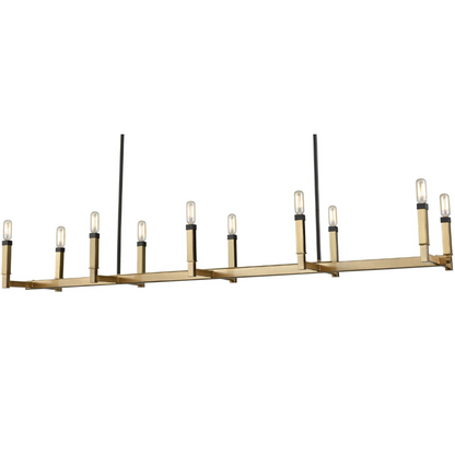 Mandeville 10 Light Linear Chandelier in Satin Brass by Elk Lighting 67758/8