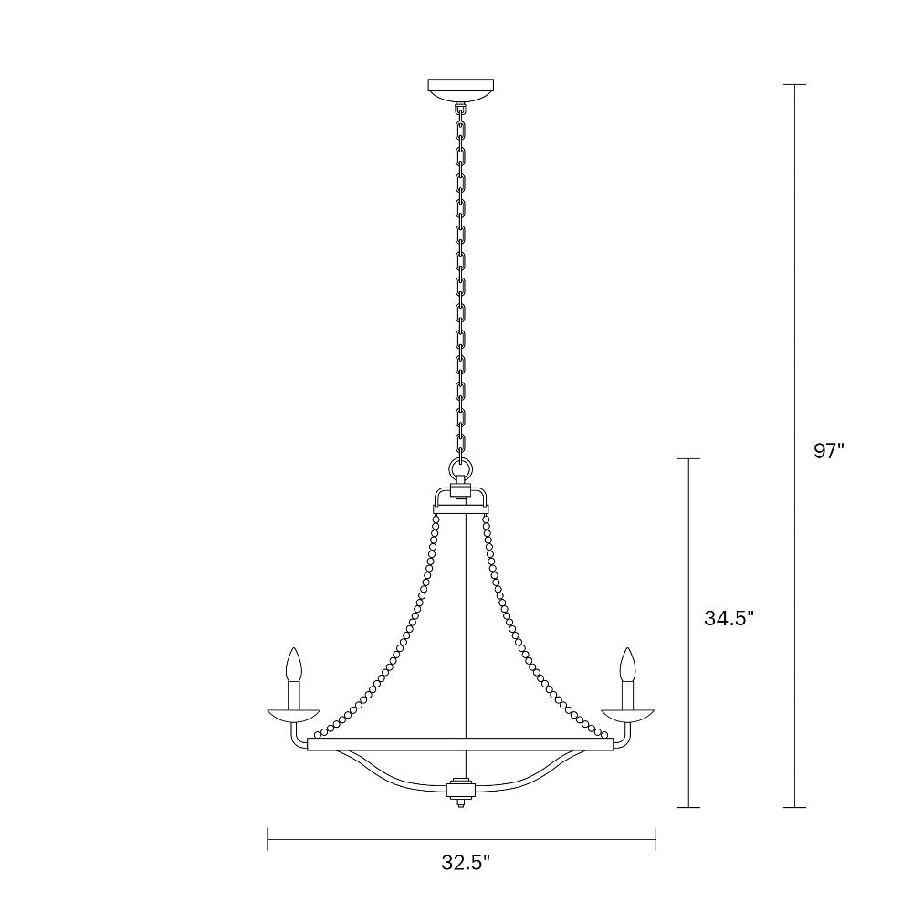 Colton Chandelier, Chandelier, Scale Drawing 