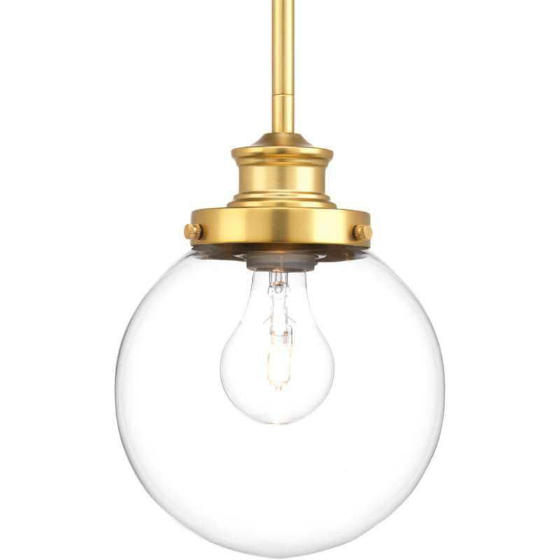 Penn Clear Glass Globe in Natural Brass by Progress Lighting P5067-137