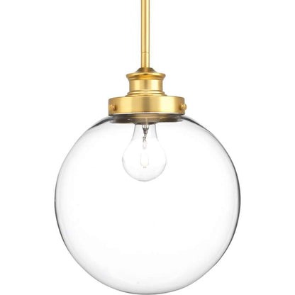 Penn Clear Glass Globe in Natural Brass by Progress Lighting P5070-137