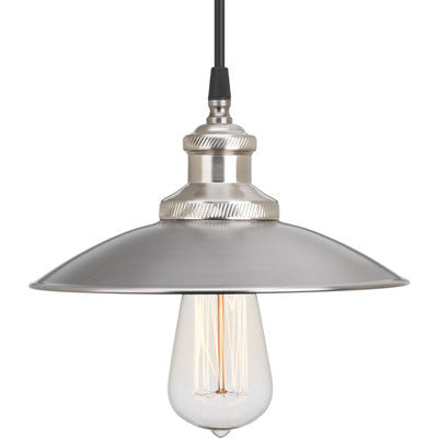 Small Archives Pendant in Antique Nickel with Brushed Nickel Accents by Progress P5161-81