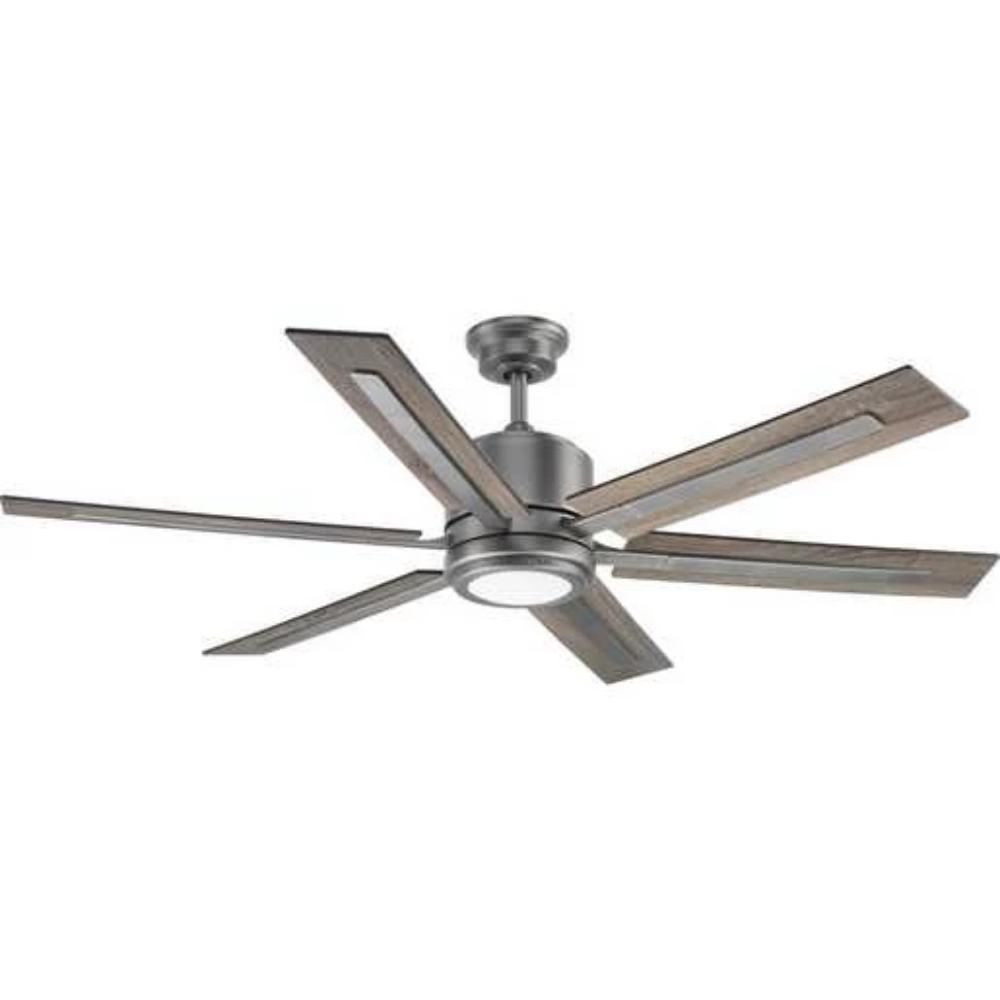 Glandon Ceiling Fan, 60 Inch Fan, Antique Nickel, Driftwood Blades