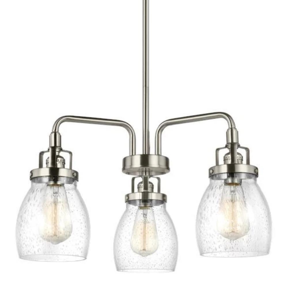 Sea Gull Belton 3 Light Chandelier in Brushed Nickel 3114503-962