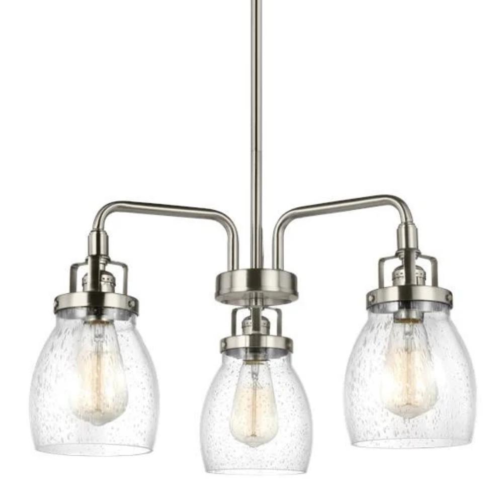 Sea Gull Belton 3 Light Chandelier in Brushed Nickel 3114503-962