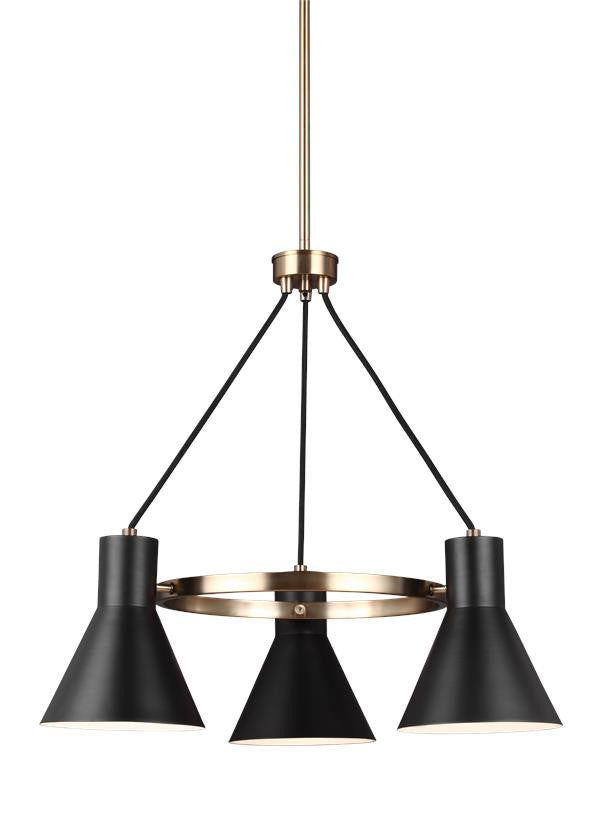 Towner Chandelier in Black Glass by Seagull Lighting, 3141305-848