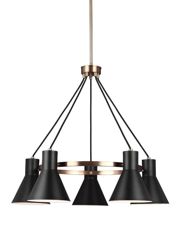 Towner Chandelier in Black Glass by Seagull Lighting, 3141307-962