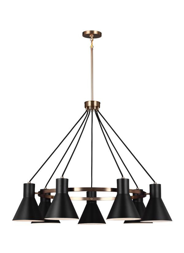 Towner Chandelier in Black Glass by Seagull Lighting, 3141307-848