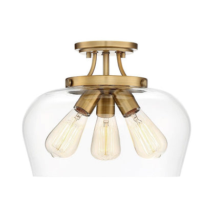Octave Semi Flush by Savoy House in Warm Brass 6-4035-3-322