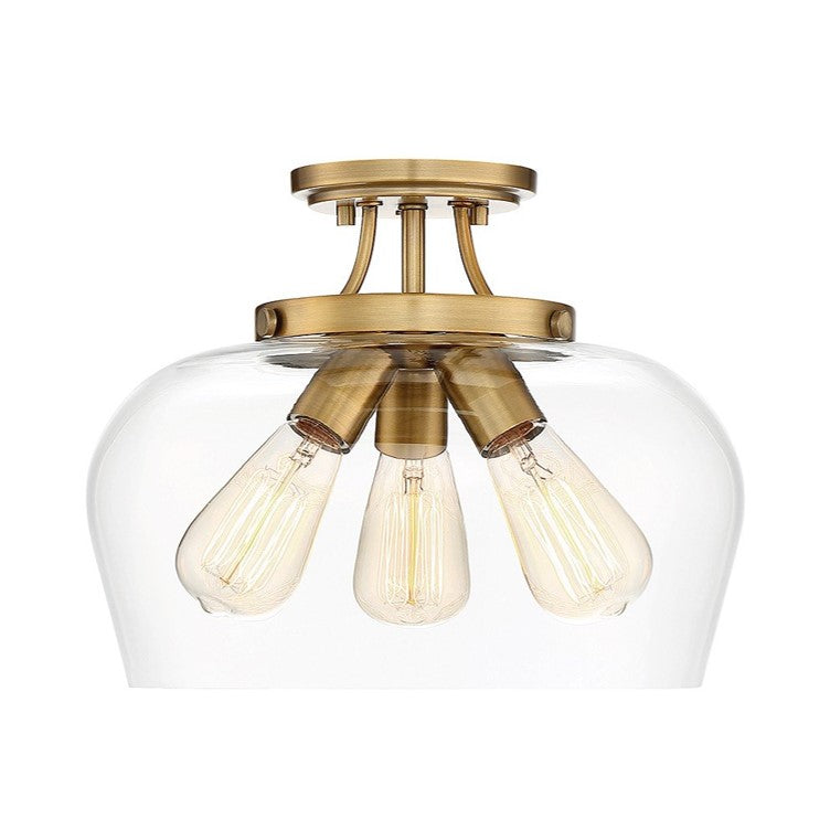 Octave Semi Flush by Savoy House in Warm Brass 6-4035-3-322