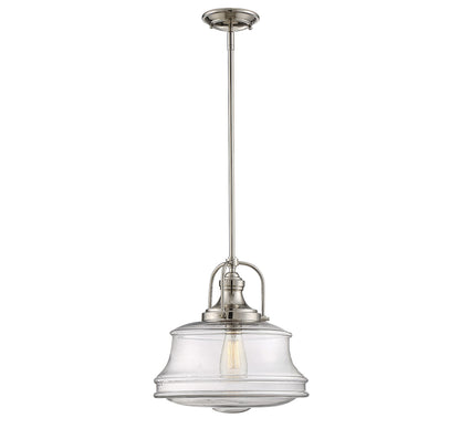 Garvey 1 Light Pendant in Polished Nickel with Clear Glass Shade by Savoy House 7-5012-1-109