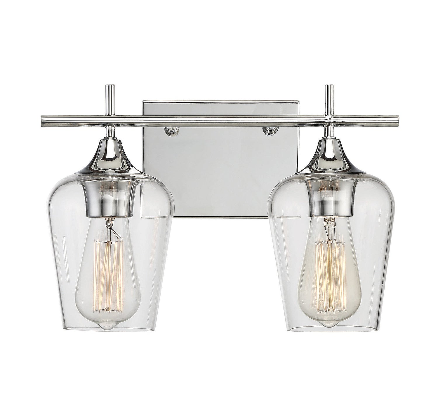 Octave 2 Light Vanity in Polished Chrome with Clear Glass Shades by Savoy House 8-4030-2-11