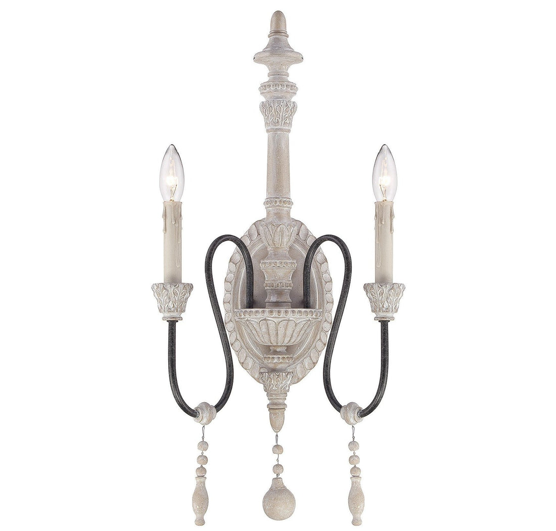 Ashland 2 Light Wall Sconce in White Washed Driftwood by Savoy House 9-293-2-23