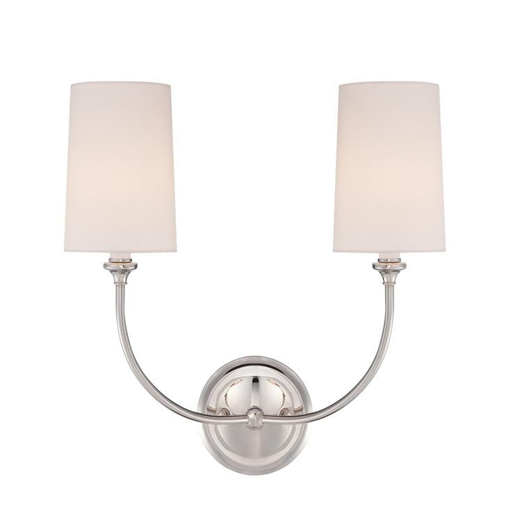 Sylvan 2 Light Sconce in Polished Nickel by Crystorama 2242-PN