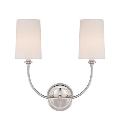 Sylvan 2 Light Sconce in Polished Nickel by Crystorama 2242-PN