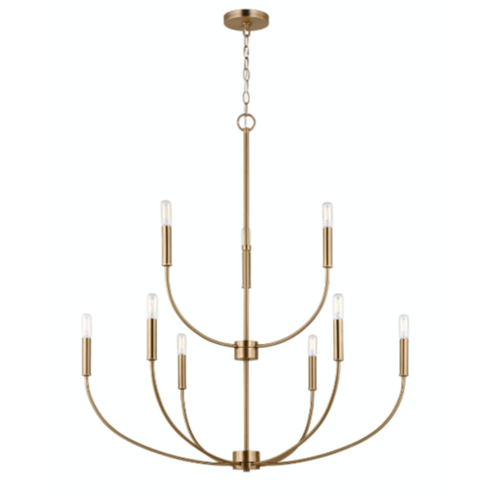 Dale 9-Light Chandelier, Chandelier, Brass