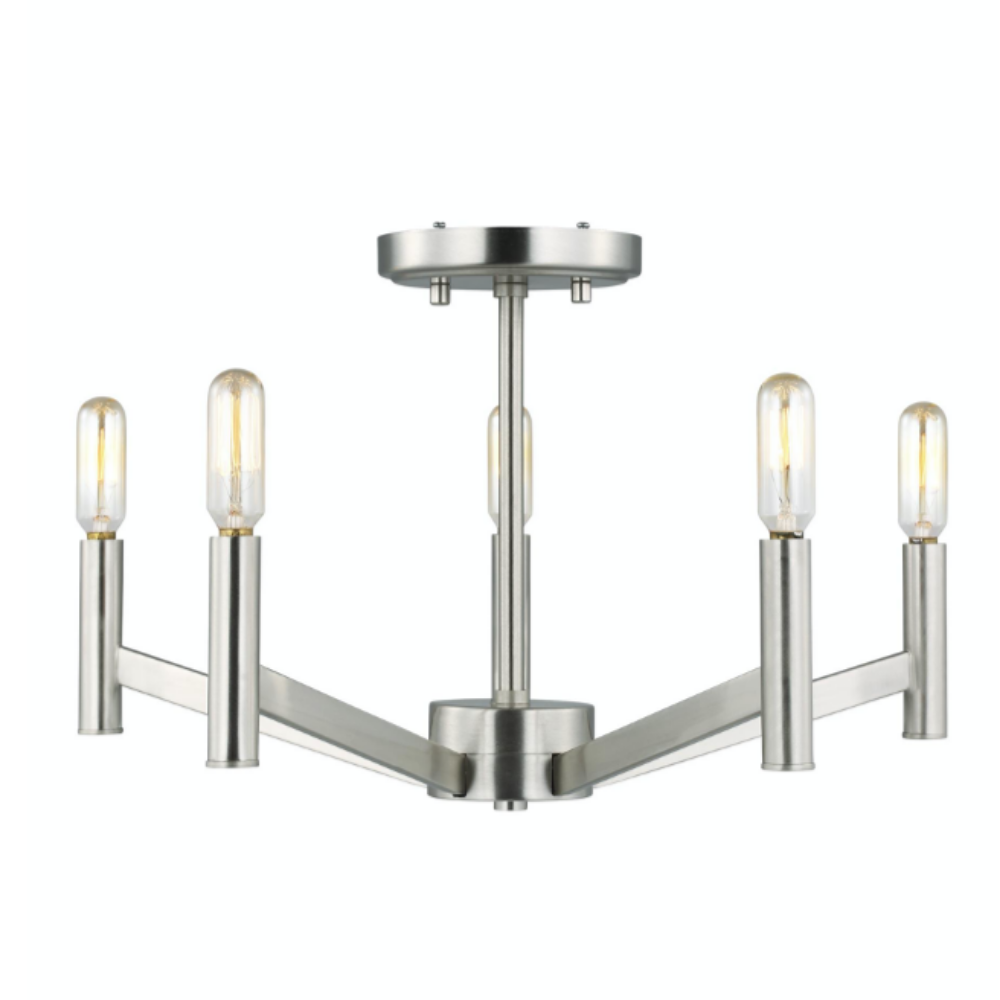 Devi Semi Flush Mount, Flush Mount, Brushed Nickel