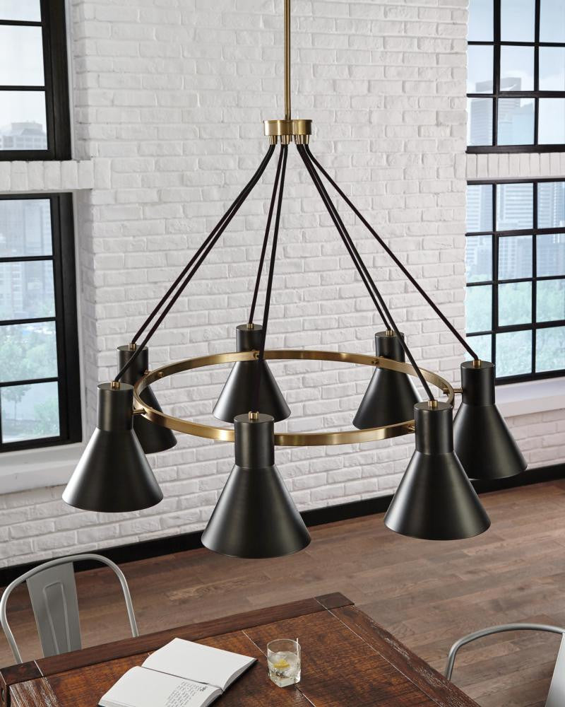 Towner Black + Brass Chandelier | Lighting Connection