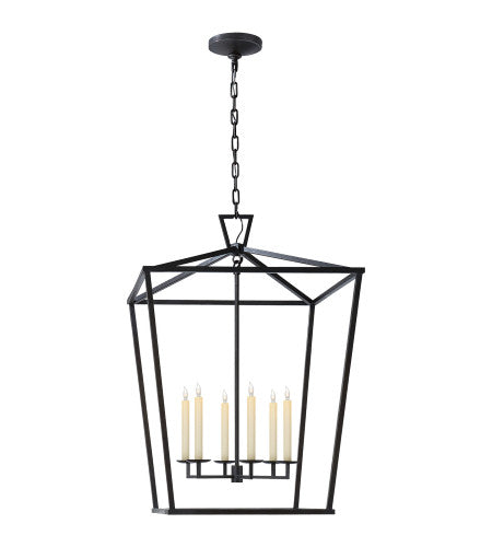 Darlana 6 Light Extra Large Lantern in Aged Iron by Visual Comfort CHC2177AI