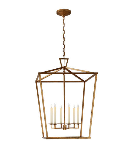 Darlana 6 Light Extra Large Lantern in Gilded Iron by Visual Comfort CHC2177GI