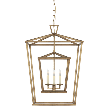 Small Darlana Double Cage Lantern by Visual Comfort in Gilded Iron CHC2178GI | Open Cage Lanterns | Lighting Connection