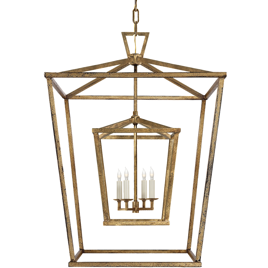 Medium Darlana Double Cage Lantern by Visual Comfort in Gilded Iron CHC2179GI | Open Cage Lanterns | Lighting Connection