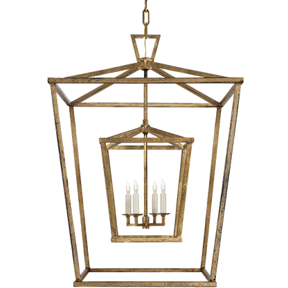 Medium Darlana Double Cage Lantern by Visual Comfort in Gilded Iron CHC2179GI | Open Cage Lanterns | Lighting Connection