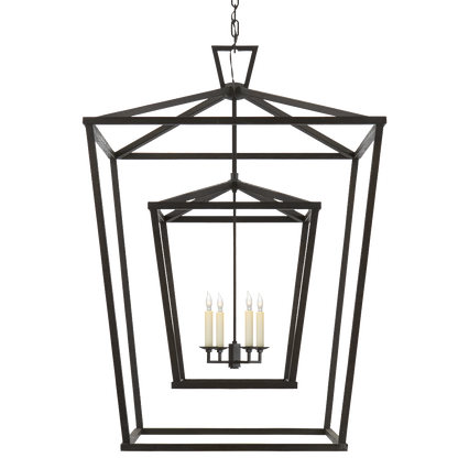 Medium Darlana Double Cage Lantern by Visual Comfort in Aged Iron CHC2179AI | Open Cage Lanterns | Lighting Connection