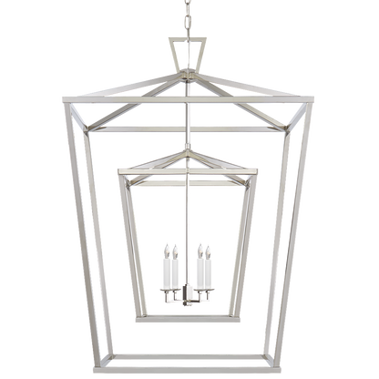 Large Darlana Double Cage Lantern by Visual Comfort in Polished Nickel CHC2199PN | Open Cage Lanterns | Lighting Connection