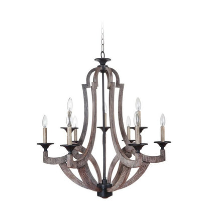 Perricone Weathered Pine Chandelier